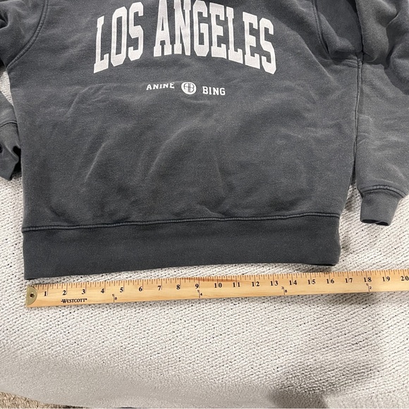 Anine Bing Los Angeles washed black Ramona sweatshirt  Crewneck Sweater S - Picture 10 of 16